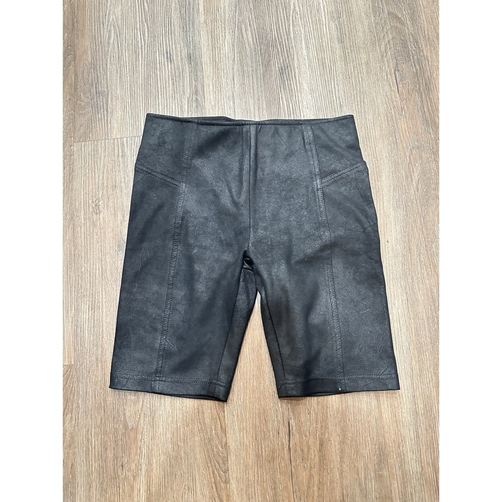 Free People Womens Faux Suede Fitted Biker Shorts Size L XS Black Stretch